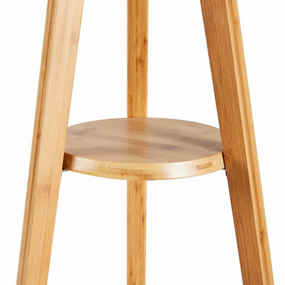 Modern Tripod Floor Lamp Linen Shade - Wooden Scandi