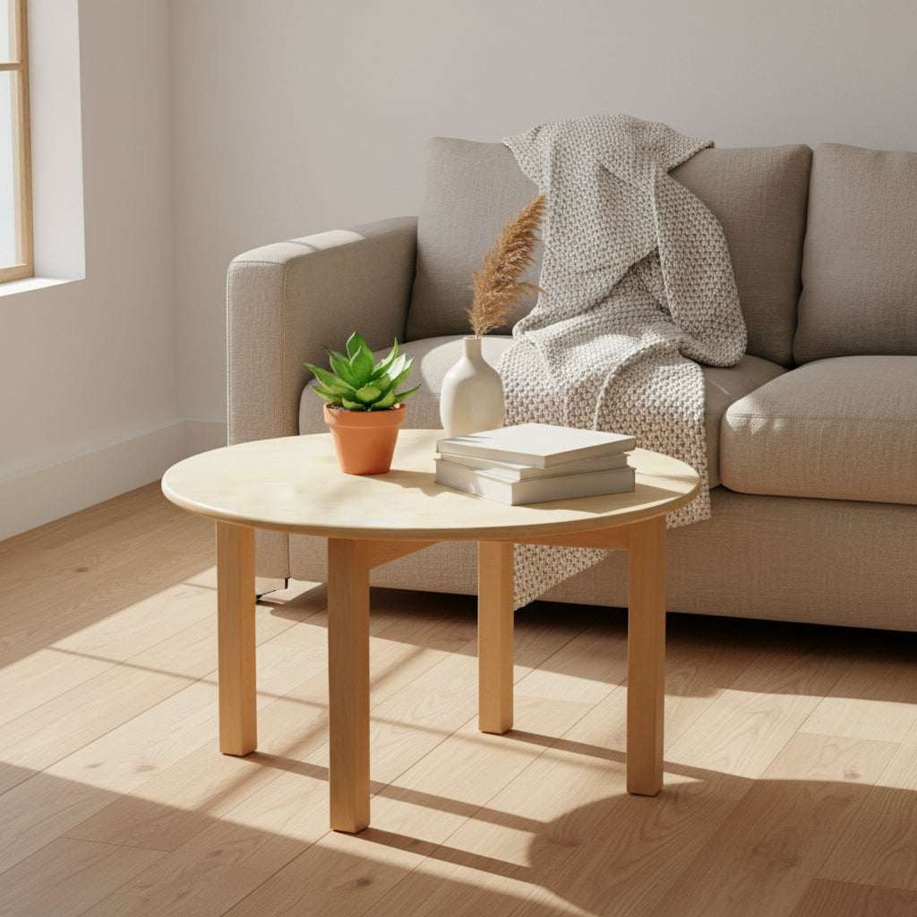 Rubberwood Round Table