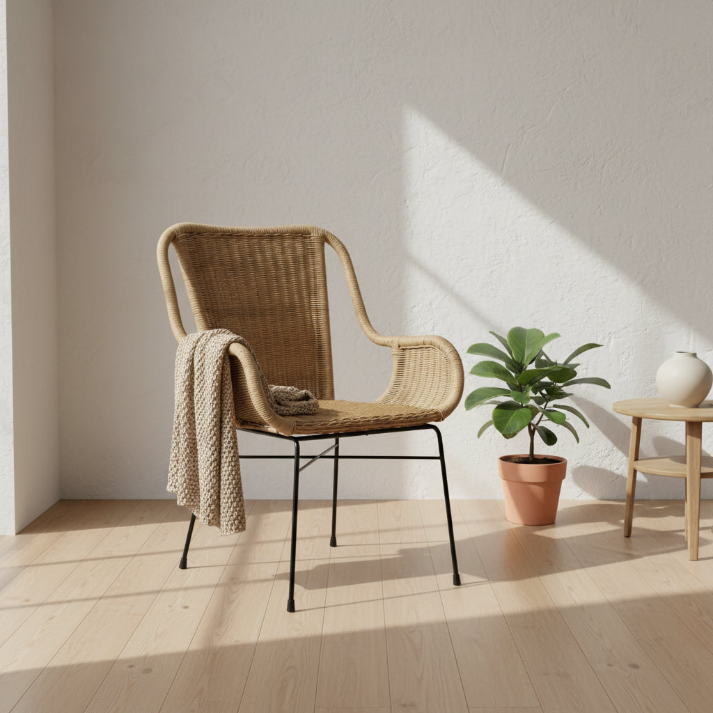 Palmview Rattan Armed Chair- Natural