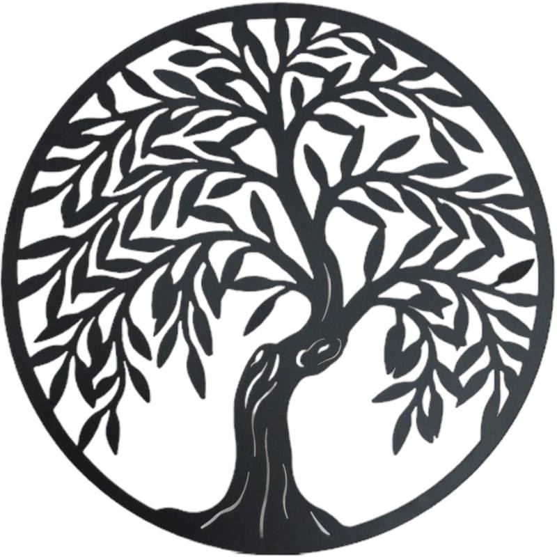 Round Tiger Tree Metal Wall Art