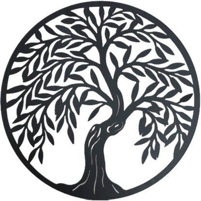 Round Tiger Tree Metal Wall Art