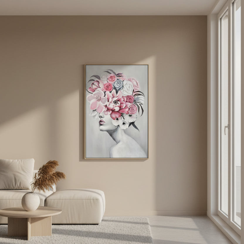 Porsche Lady Framed Canvas Wall Art