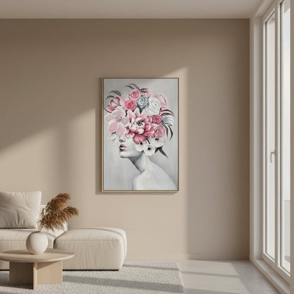 Porsche Lady Framed Canvas Wall Art
