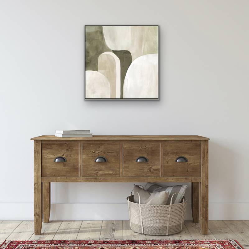 Green Abstract Artwork Framed Wall Art 80x80cm