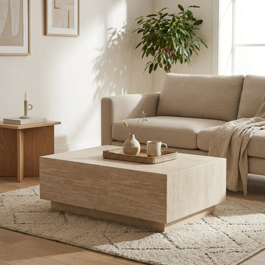 Sonia Coffee Table - Travertine Look