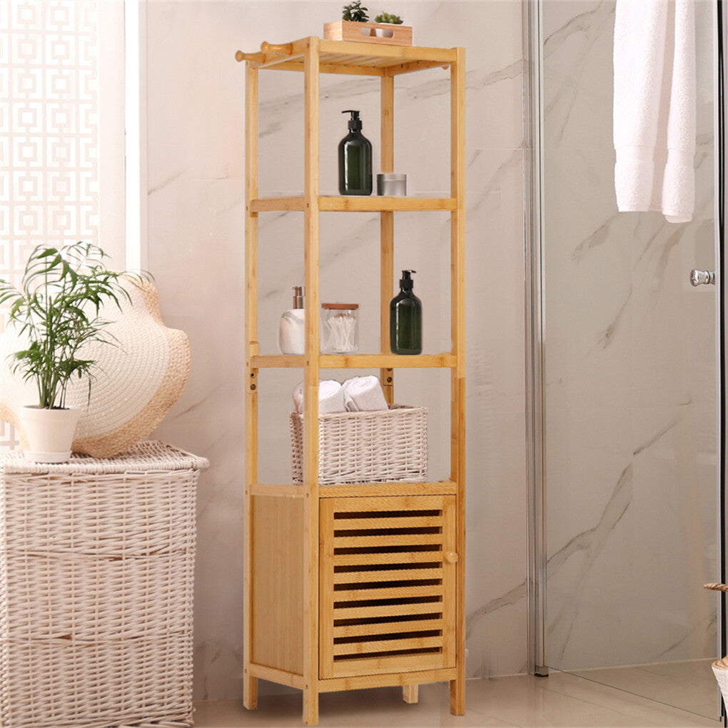 Floor Cabinet Bamboo Storage Cupboard