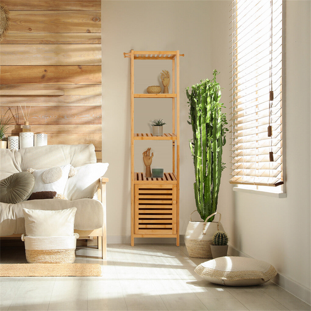 Floor Cabinet Bamboo Storage Cupboard