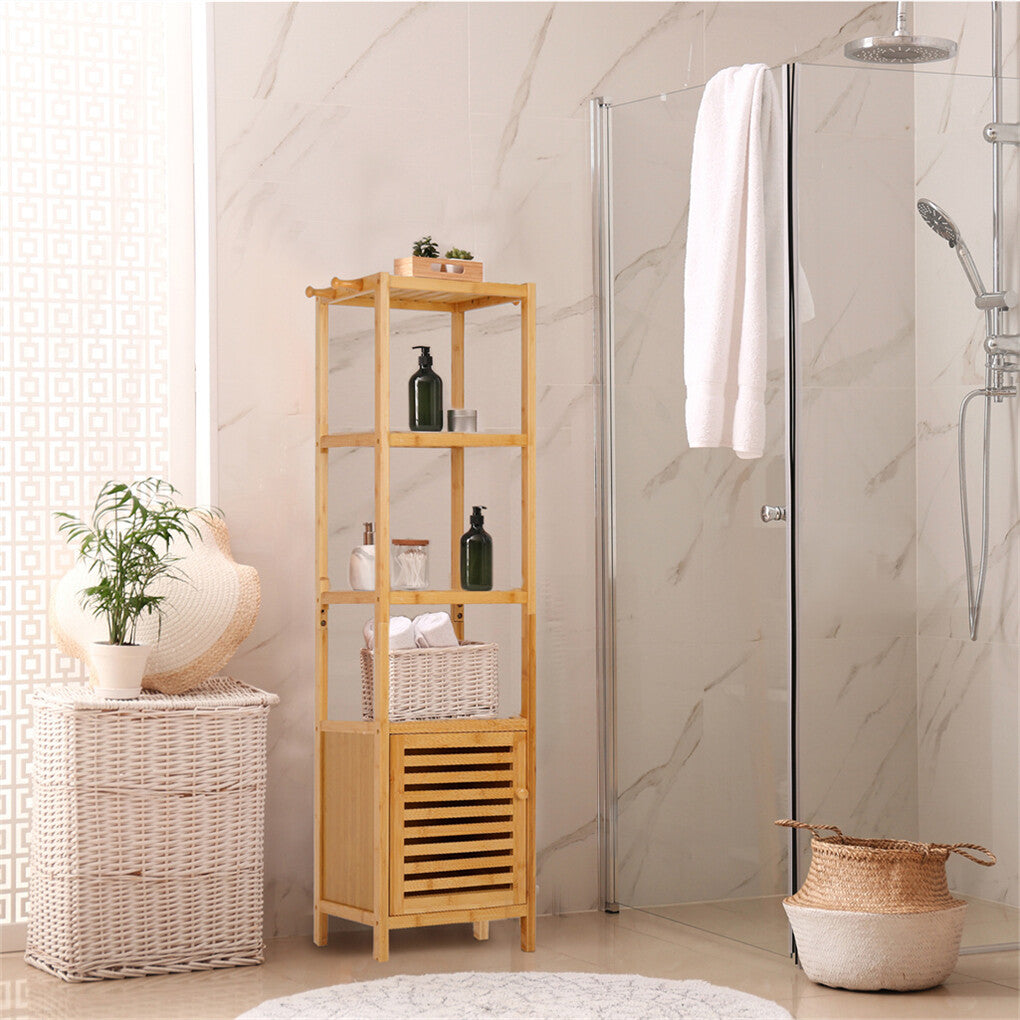 Floor Cabinet Bamboo Storage Cupboard
