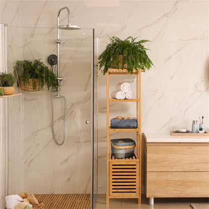 Floor Cabinet Bamboo Storage Cupboard