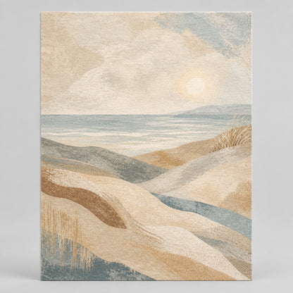 Coastal Drift Floating Canvas Wall Art – Natural Birch Frame 60 × 120cm