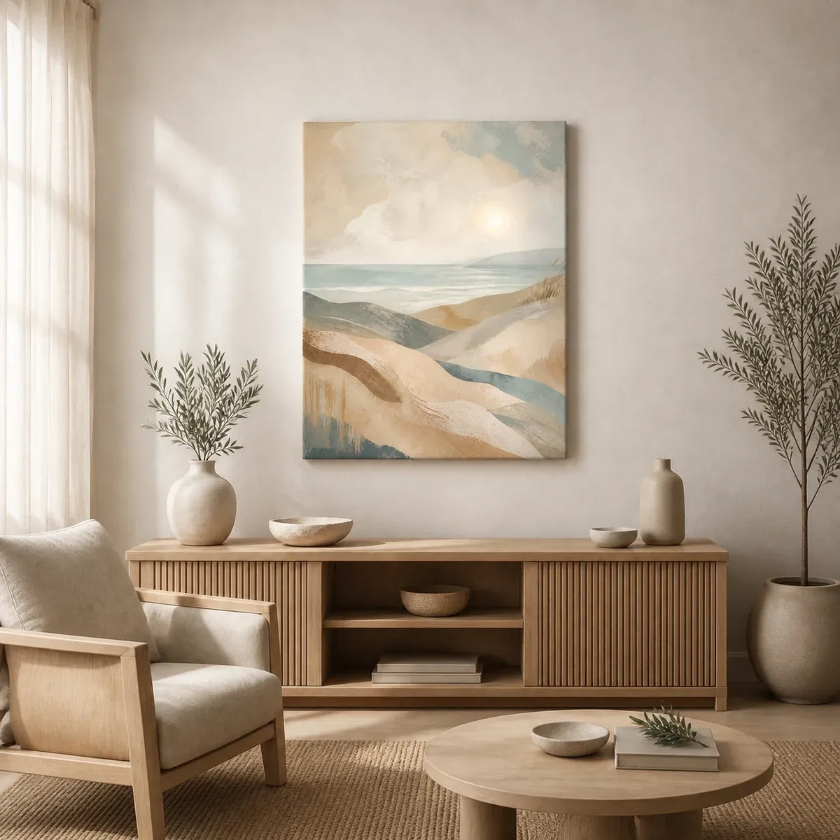 Coastal Drift Stretched Canvas Wall Art - Portrait - 60W x 120H cm