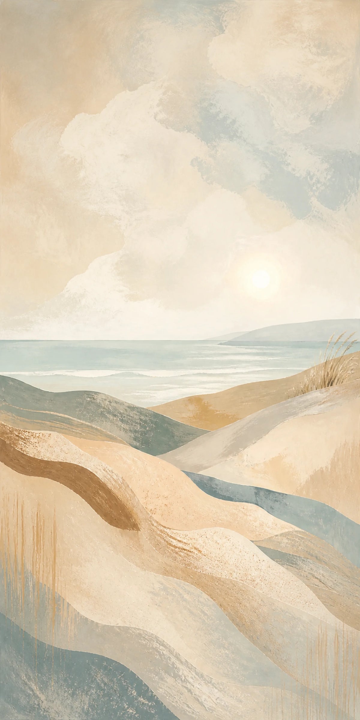 Coastal Drift Stretched Canvas Wall Art - Portrait - 60W x 120H cm