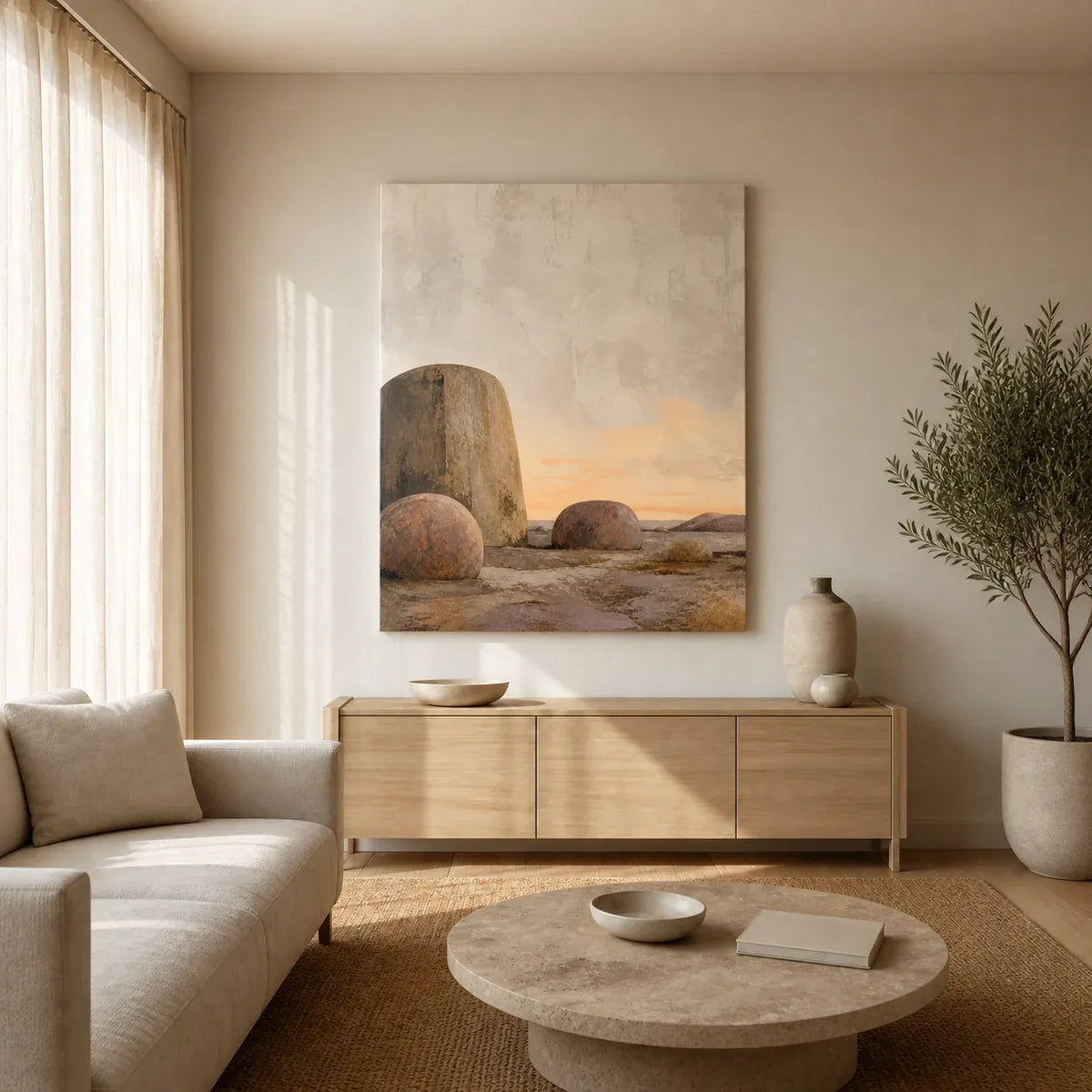 Stone and Sky Stretched Canvas Wall Art - Portrait - 60W x 120H cm