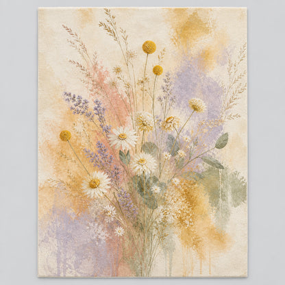 Wildflower Veil Stretched Canvas Wall Art - Portrait - 60W x 120H cm