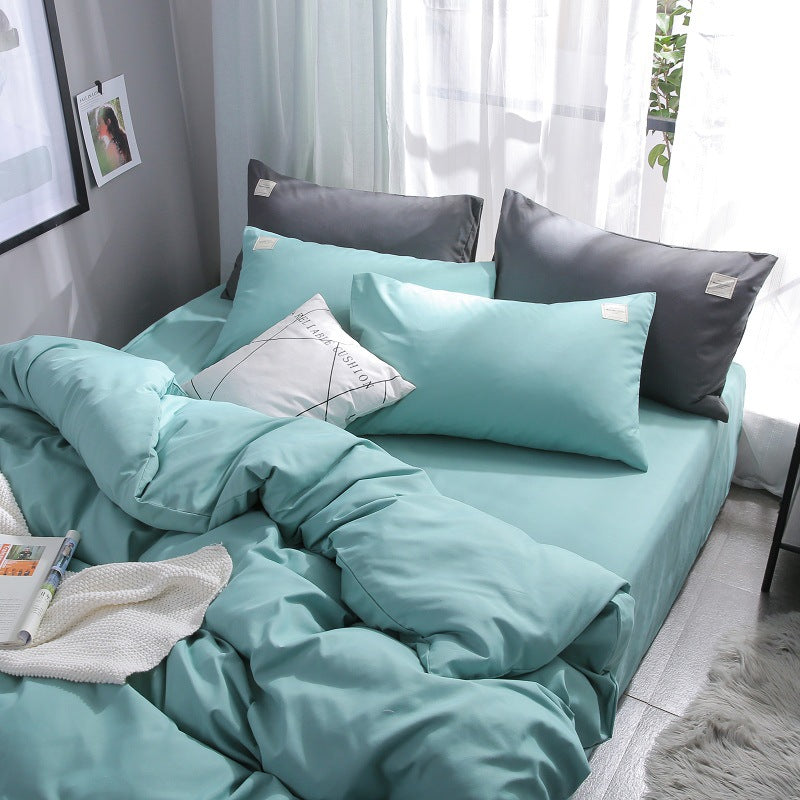 Mint Blue 4-Piece Cotton Bedding Set