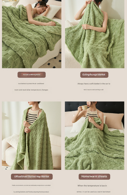 Ultra-Soft Waffle Textured Plush Fleece Blanket - Grey