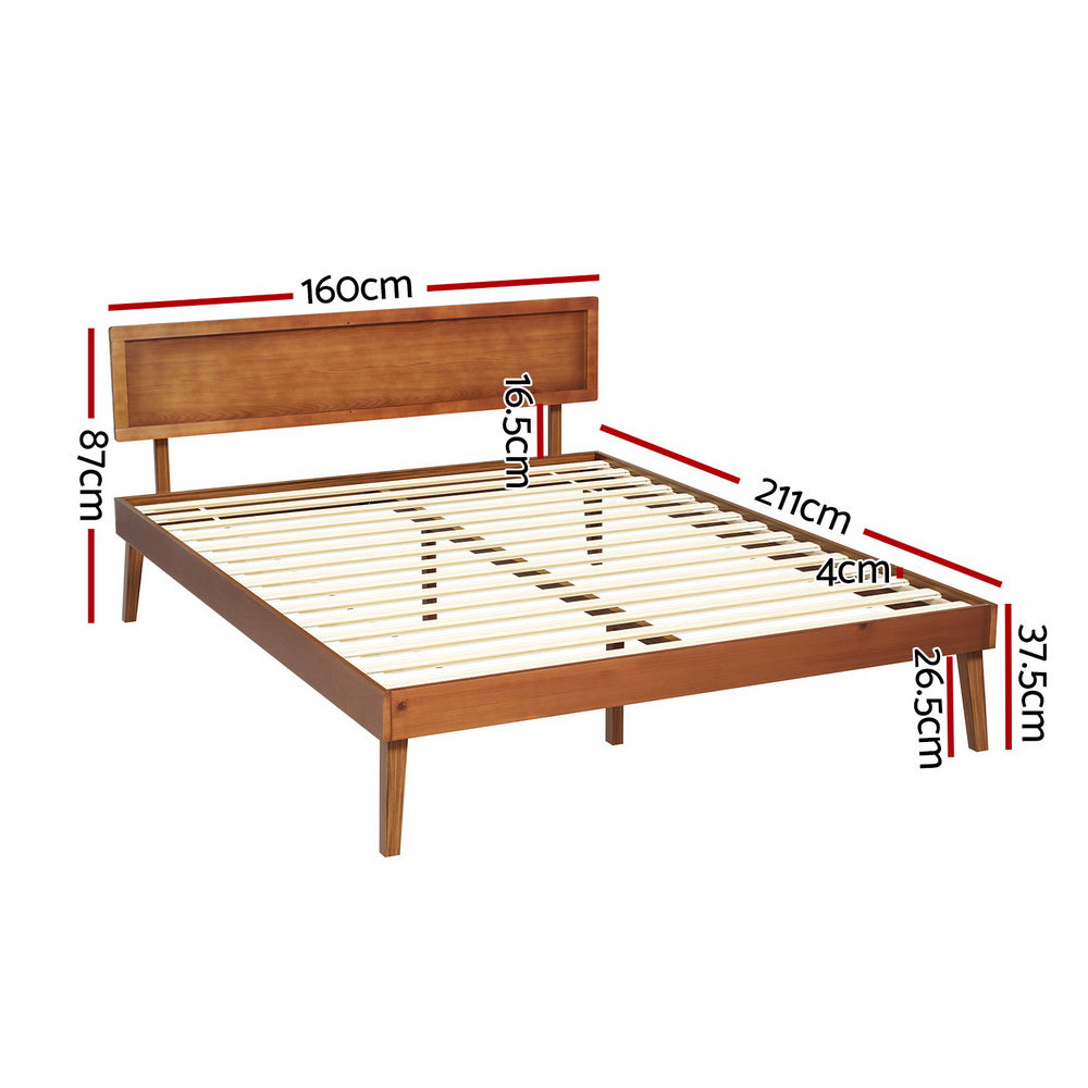Splay Bed Frame Queen Size - Walnut