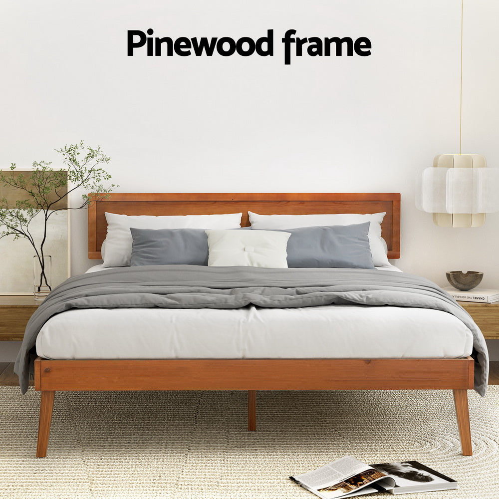 Splay Bed Frame Queen Size - Walnut