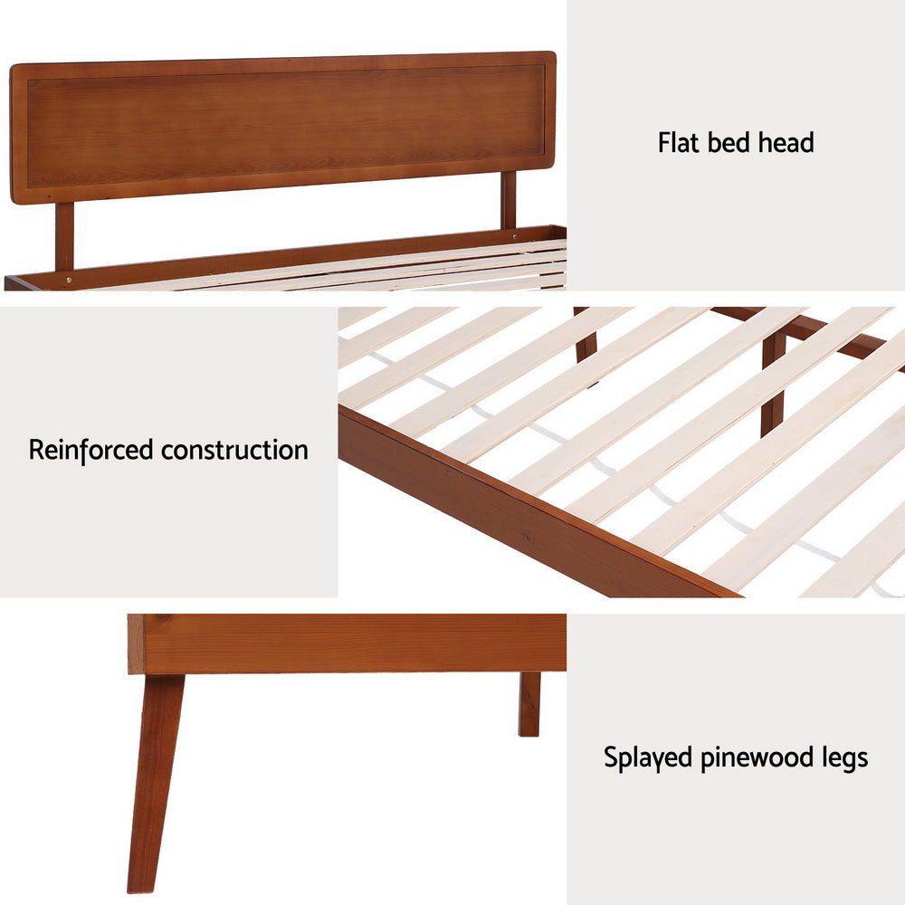 Splay Bed Frame Queen Size - Walnut