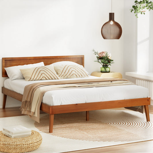 Splay Bed Frame Queen Size - Walnut