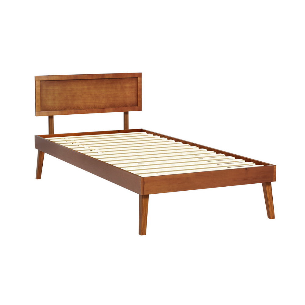 Splay Bed Frame Single Size - Walnut