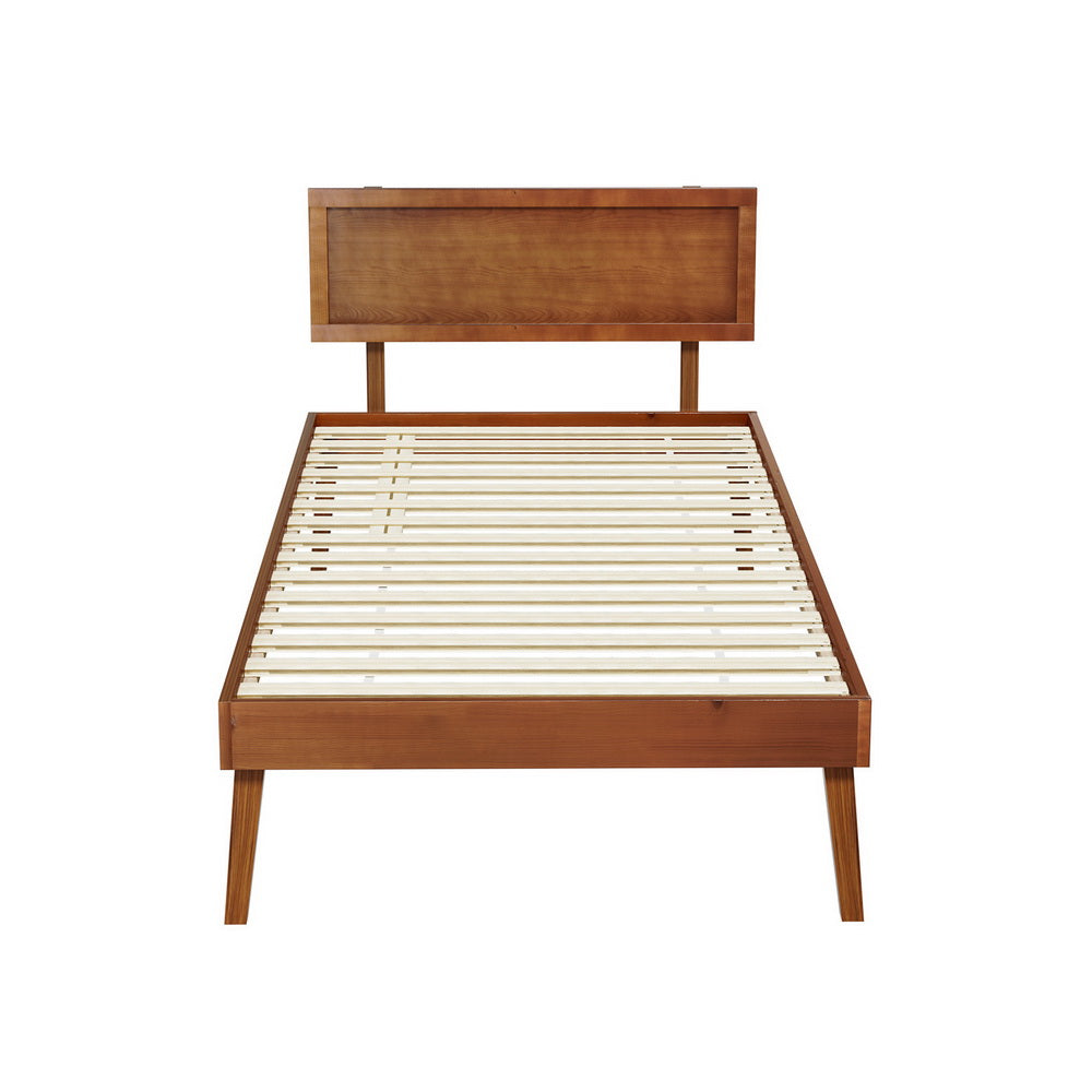 Splay Bed Frame Single Size - Walnut