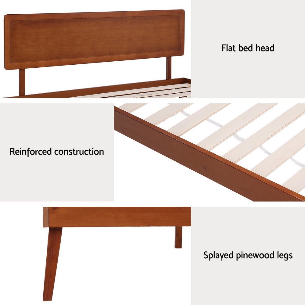 Splay Bed Frame Single Size - Walnut