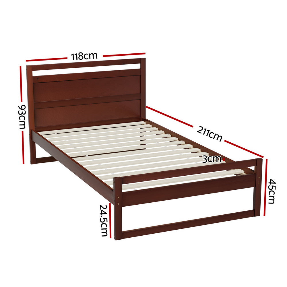 Witton Bed Frame King Single Size - Walnut