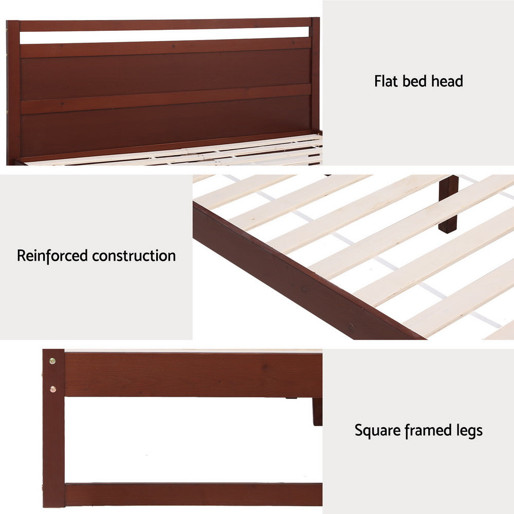 Witton Bed Frame King Single Size - Walnut